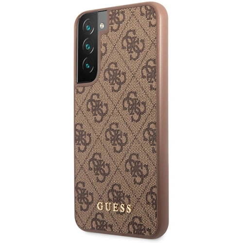 Etui Guess GUHCS23SG4GFBR Samsung Galaxy S23 brązowy/brown hard case 4G Metal Gold Logo