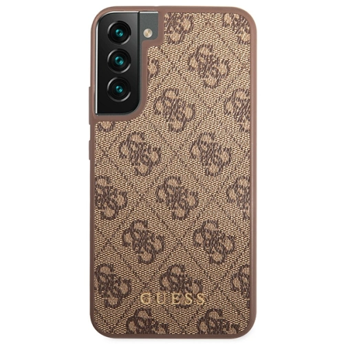 Etui Guess GUHCS23SG4GFBR Samsung Galaxy S23 brązowy/brown hard case 4G Metal Gold Logo