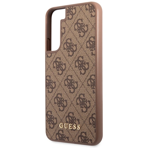 Etui Guess GUHCS23SG4GFBR Samsung Galaxy S23 brązowy/brown hard case 4G Metal Gold Logo