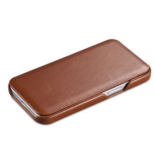 Etui iCarer Curved Edge Vintage Folio Apple iPhone 13 brązowy