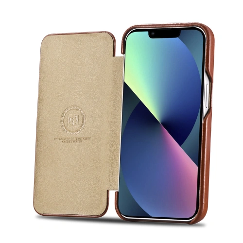 Etui iCarer Curved Edge Vintage Folio Apple iPhone 13 brązowy