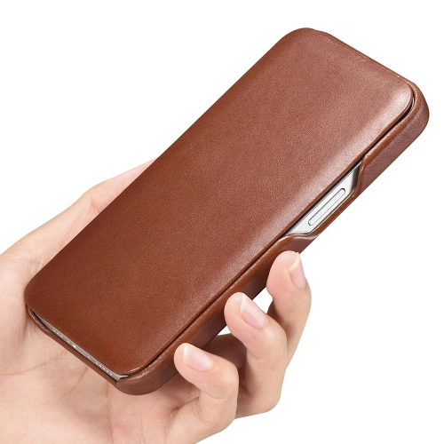 Etui iCarer Curved Edge Vintage Folio Apple iPhone 13 brązowy