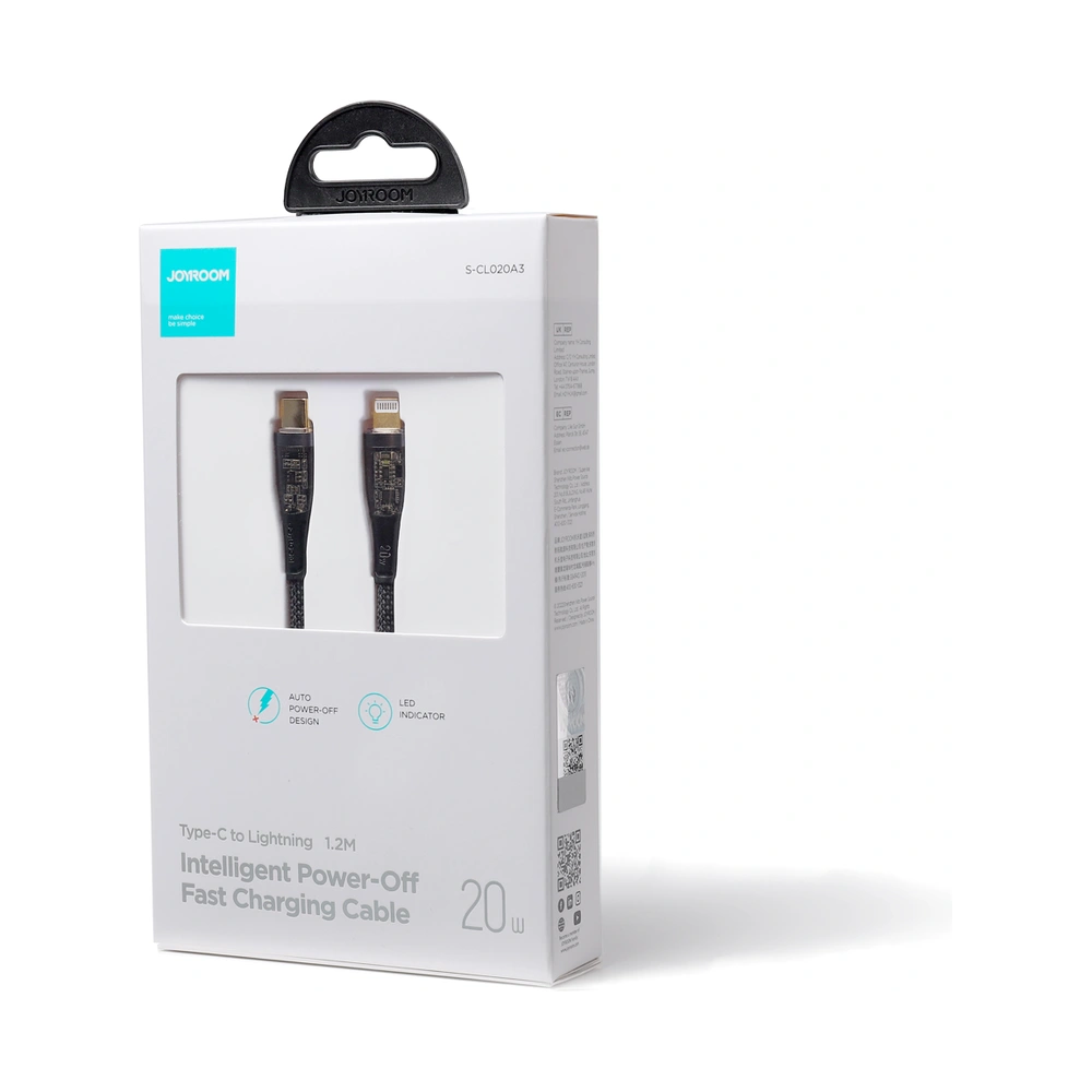 Hurtownia GSM - Kábel Joyroom Smart Power-Off USB-C/Lightning 20W 1.2m fekete (S-CL020A3) - JYR572 - {ean13} - Hurt