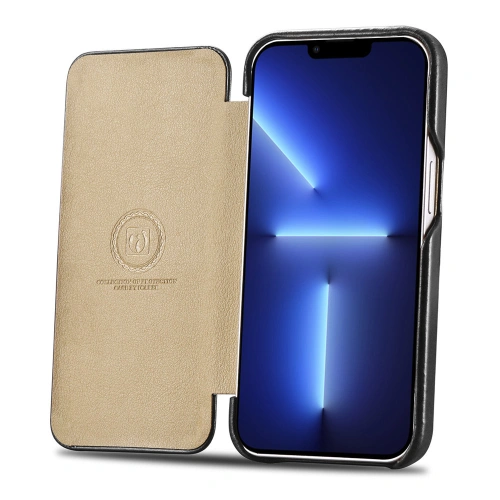 Etui iCarer Curved Edge Vintage Folio Apple iPhone 13 Pro czarny