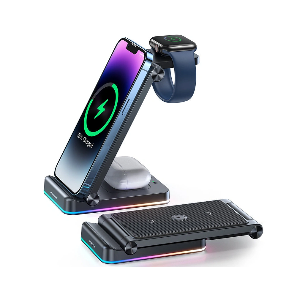 Hurtownia GSM - Kabelloses Ladegerät Joyroom 3w1 für iPhone, Watch, AirPods 15W schwarz (JR-WQN01) - JYR574 - {ean13} - Hurt