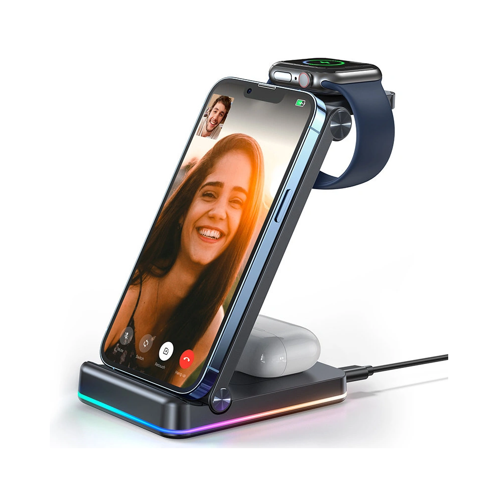 Hurtownia GSM - Kabelloses Ladegerät Joyroom 3w1 für iPhone, Watch, AirPods 15W schwarz (JR-WQN01) - JYR574 - {ean13} - Hurt
