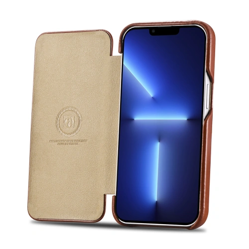 Etui iCarer Curved Edge Vintage Folio Apple iPhone 13 Pro brązowy