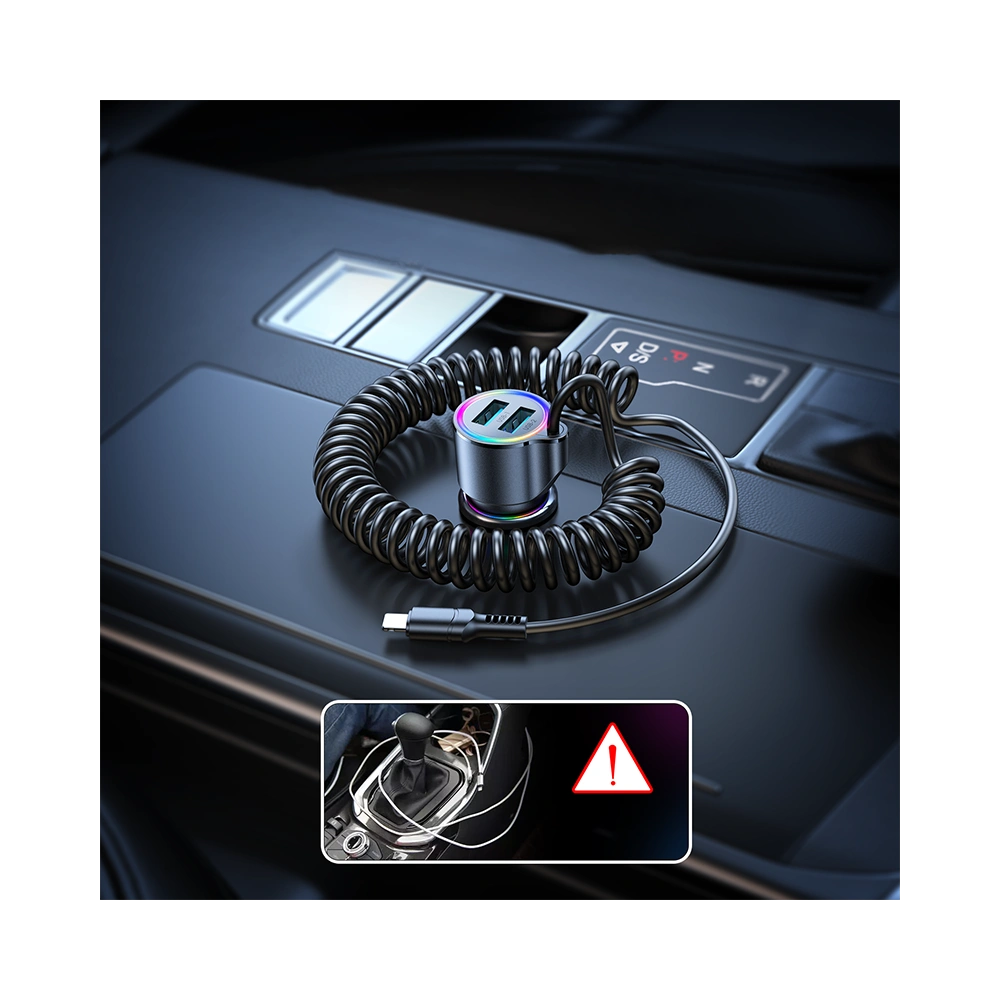 Hurtownia GSM - Încărcător auto Joyroom 3w1 + cablu USB-C 1.5m 17W negru (JR-CL24) - JYR575 - {ean13} - Hurt