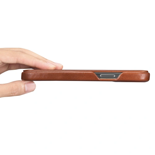 Etui iCarer Curved Edge Vintage Folio Apple iPhone 13 Pro brązowy