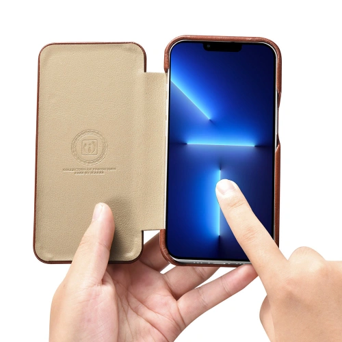 Etui iCarer Curved Edge Vintage Folio Apple iPhone 13 Pro brązowy