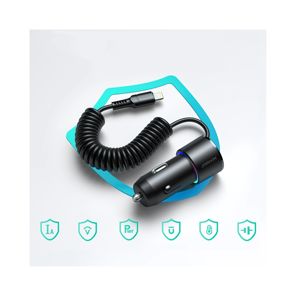 Hurtownia GSM - Autonabíječka Joyroom 3w1 + USB-C kabel 1.5m 17W černá (JR-CL24) - JYR575 - {ean13} - Hurt