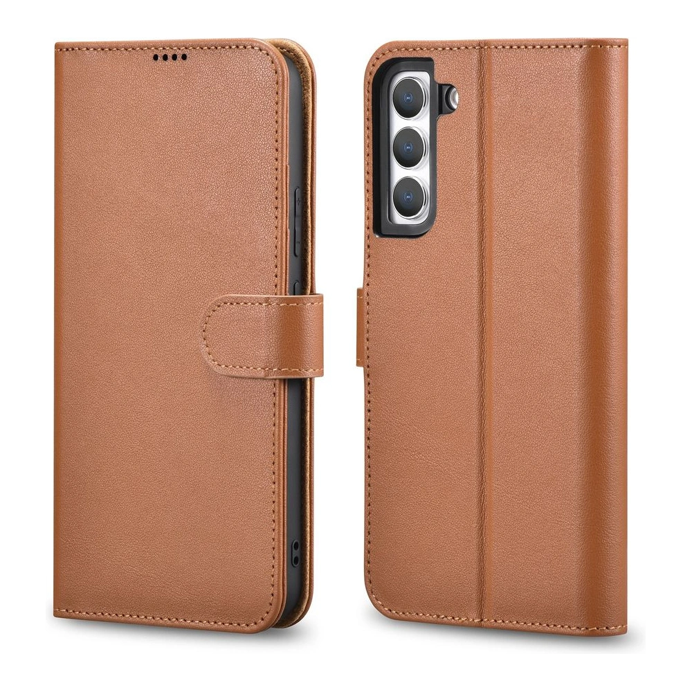 Hurtownia GSM - Etui iCarer Portofel din piele Haitang Samsung Galaxy S22 maro - ICR288 - {ean13} - Hurt