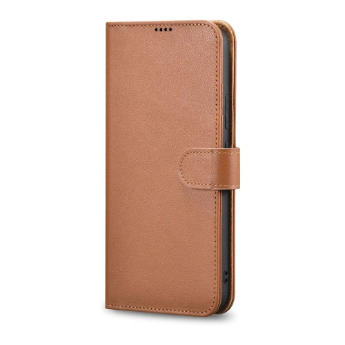Etui iCarer Haitang Leather Wallet Samsung Galaxy S22 brązowy