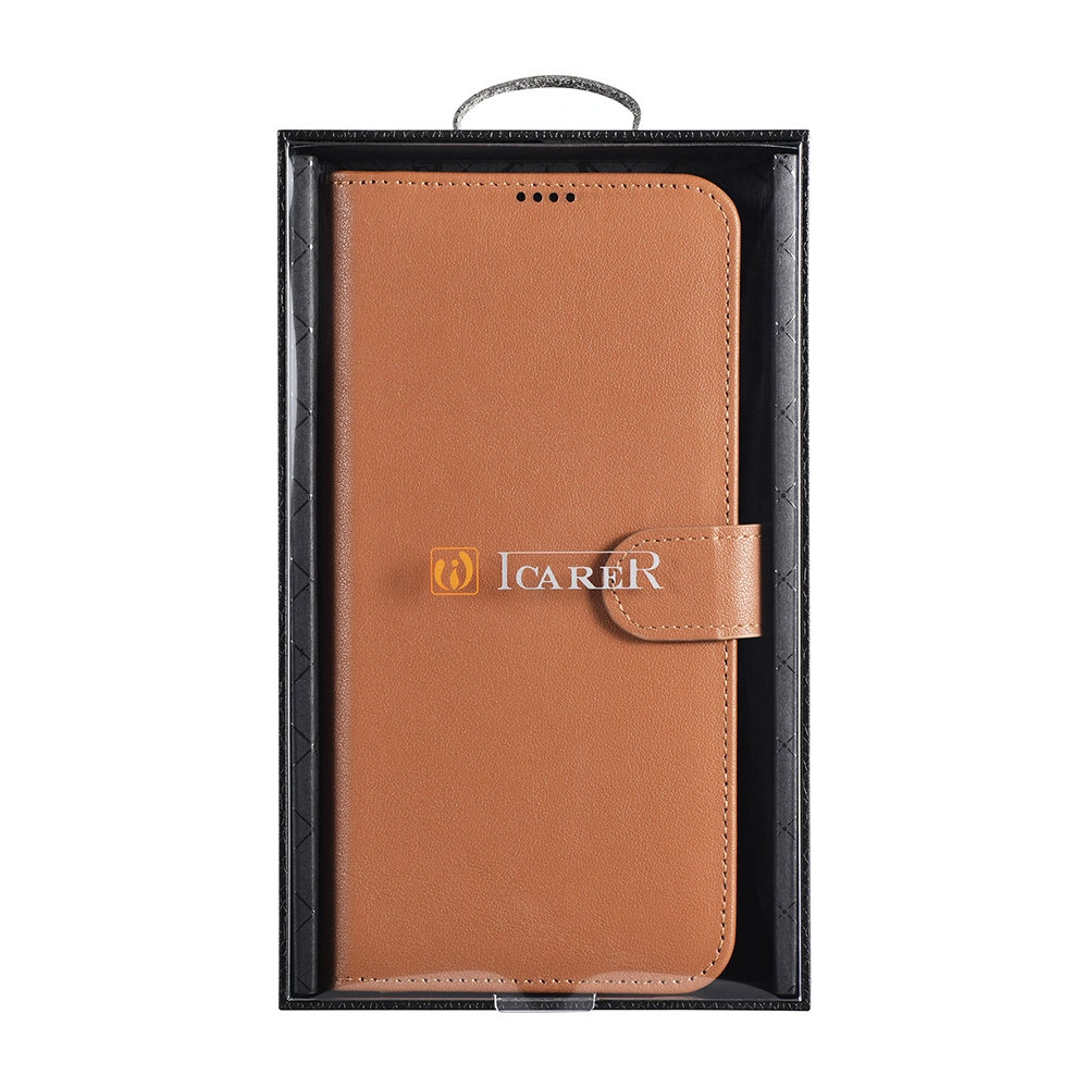 Hurtownia GSM - Etui iCarer Portofel din piele Haitang Samsung Galaxy S22 maro - ICR288 - {ean13} - Hurt