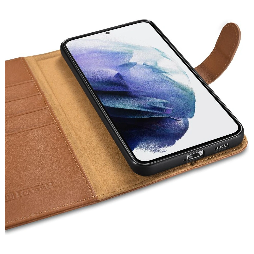 Hurtownia GSM - Etui iCarer Portofel din piele Haitang Samsung Galaxy S22 maro - ICR288 - {ean13} - Hurt