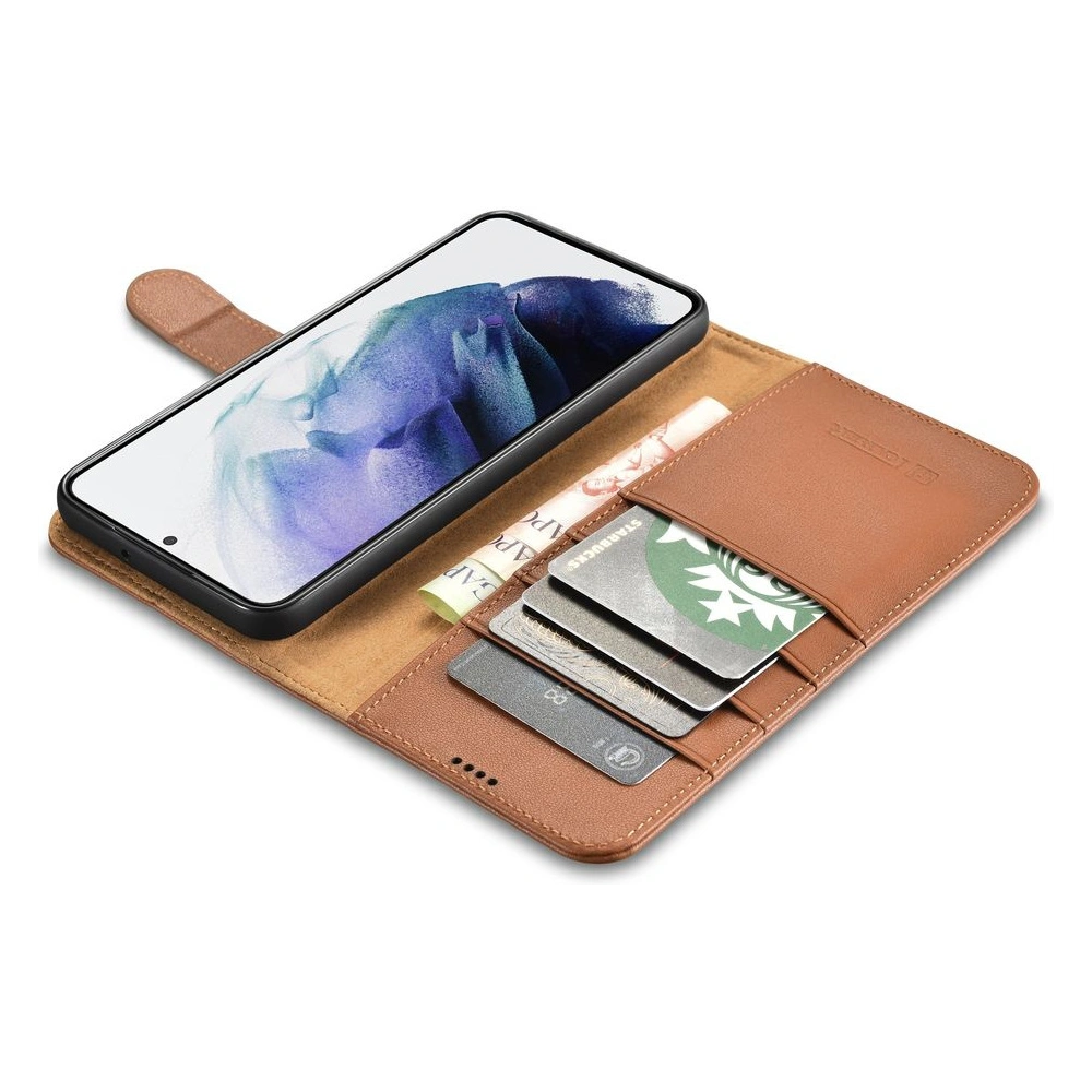 Hurtownia GSM - Etui iCarer Portofel din piele Haitang Samsung Galaxy S22 maro - ICR288 - {ean13} - Hurt