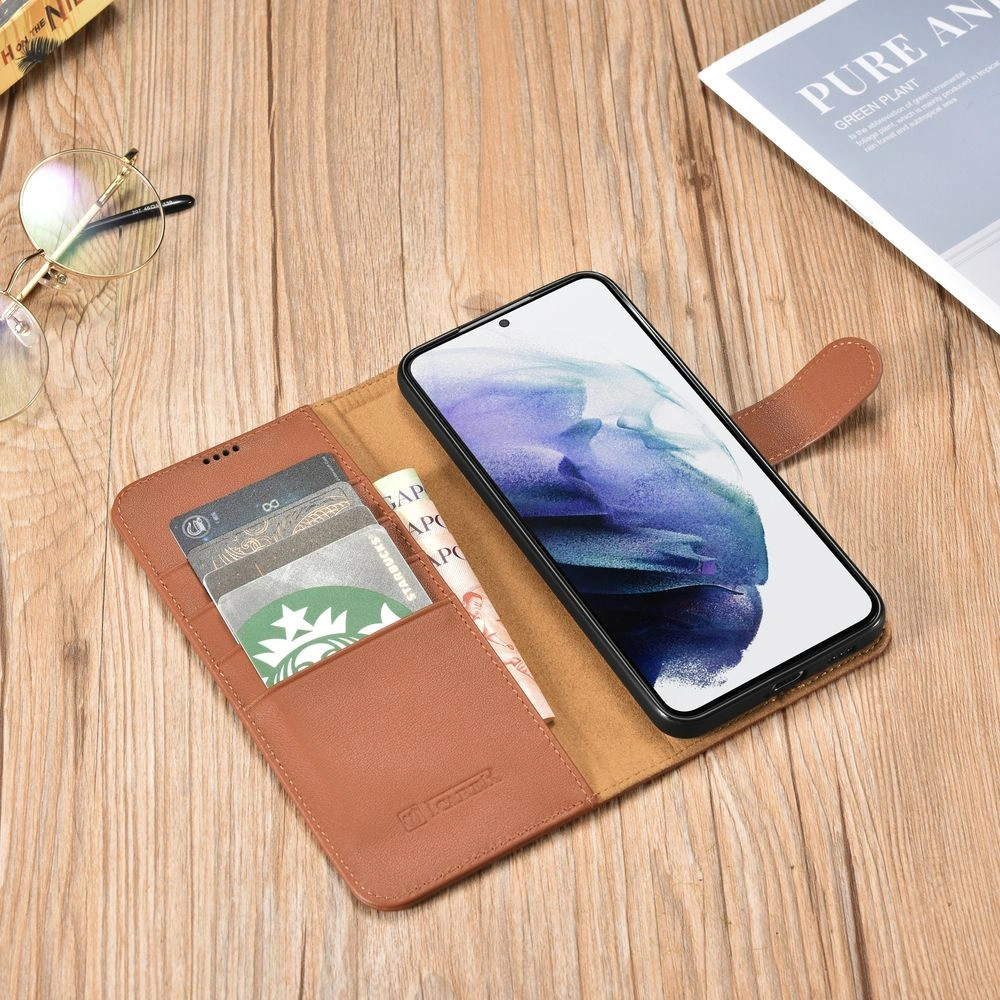 Hurtownia GSM - Etui iCarer Portofel din piele Haitang Samsung Galaxy S22 maro - ICR288 - {ean13} - Hurt