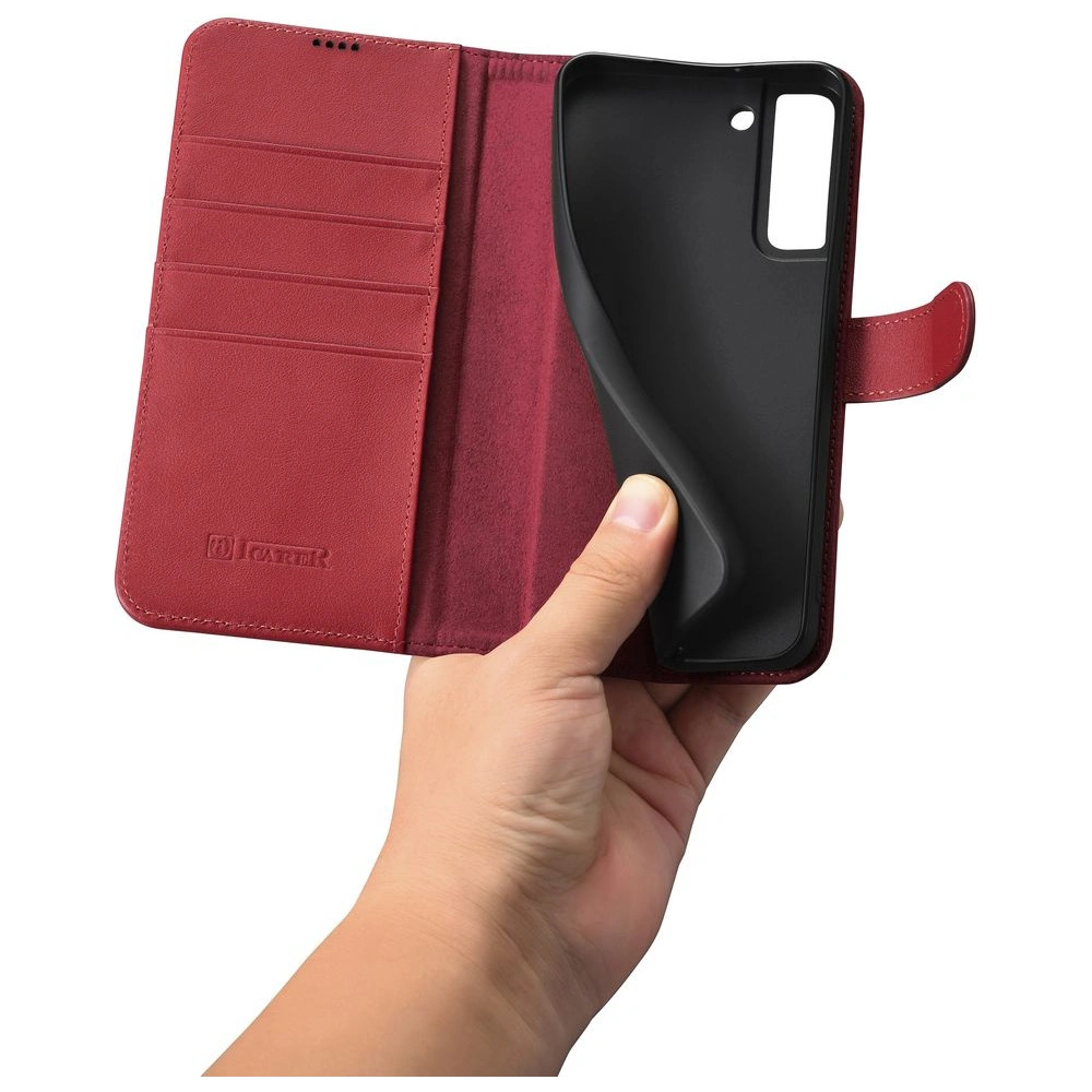 Hurtownia GSM - Etui iCarer Haitang bőrtárca Samsung Galaxy S22 piros - ICR289 - {ean13} - Hurt