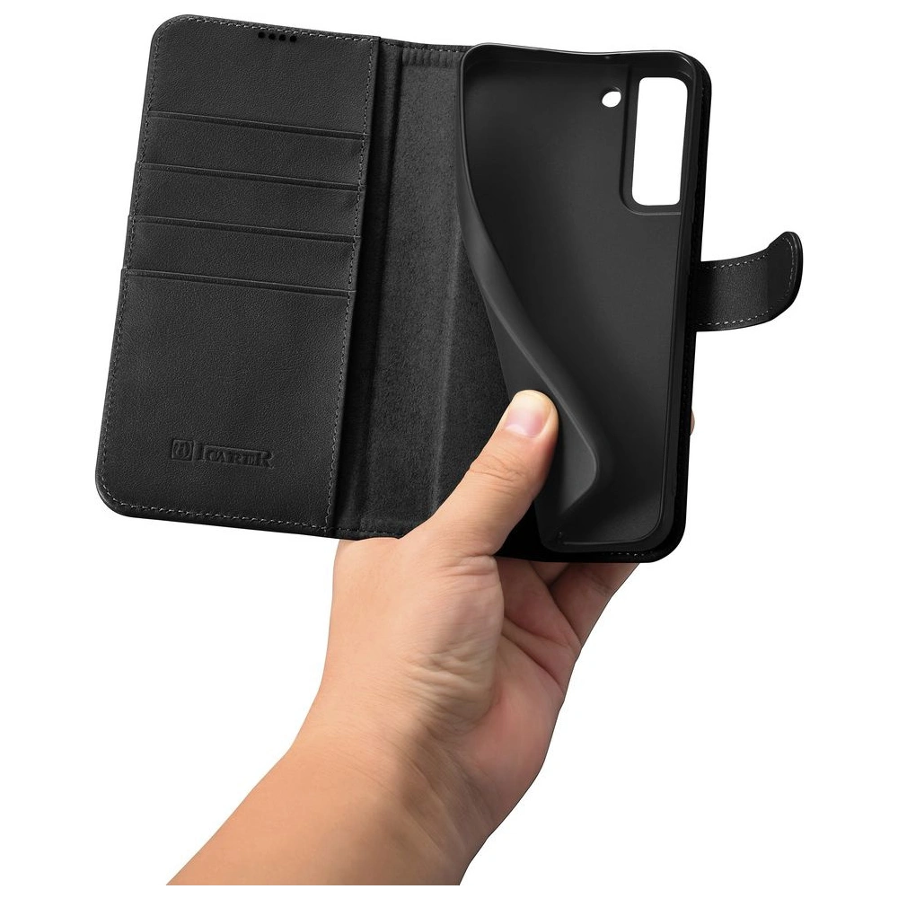 Hurtownia GSM - Etui iCarer Portofel din piele Haitang Samsung Galaxy S22+ Plus negru - ICR290 - {ean13} - Hurt