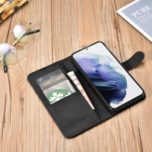 Etui iCarer Haitang Leather Wallet Samsung Galaxy S22+ Plus czarny