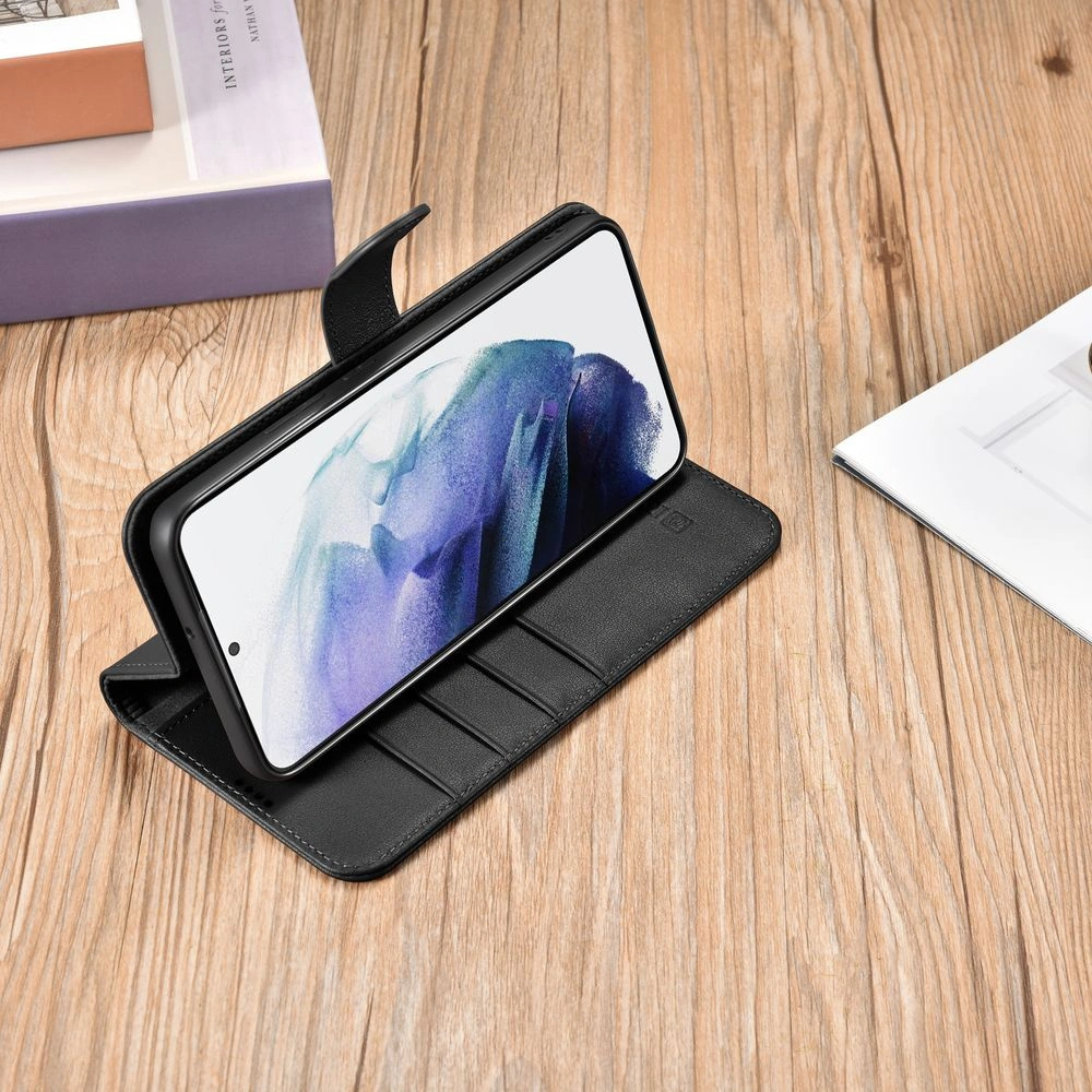 Hurtownia GSM - Etui iCarer Portofel din piele Haitang Samsung Galaxy S22+ Plus negru - ICR290 - {ean13} - Hurt
