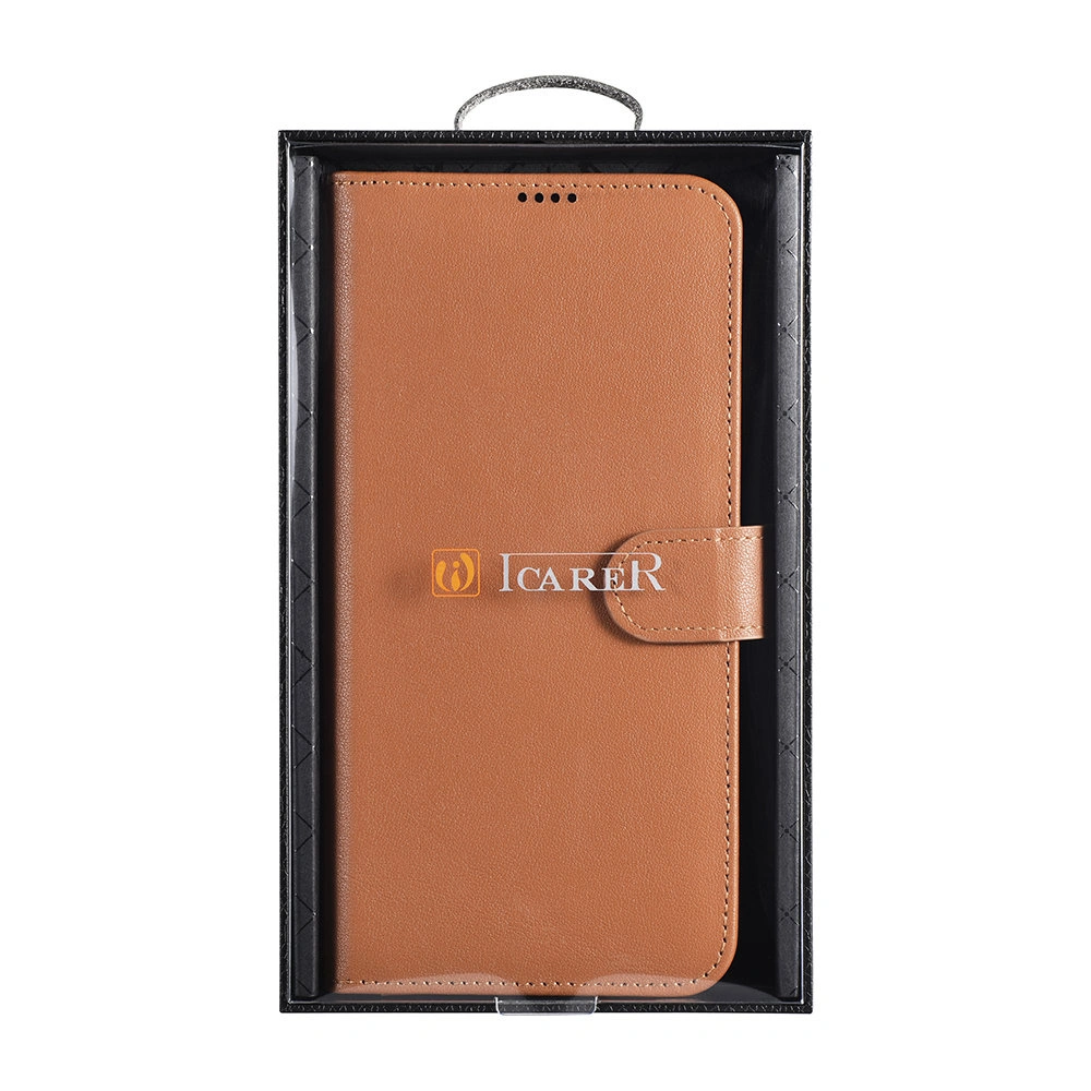 Hurtownia GSM - Case iCarer Haitang Leder Geldbörse Samsung Galaxy S22+ Plus braun - ICR291 - {ean13} - Hurt