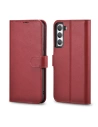 iCarer Haitang Leather Wallet Samsung Galaxy S22+ Plus red