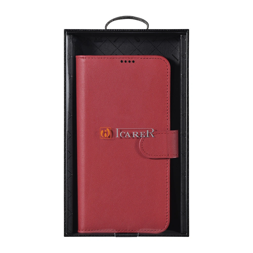 Hurtownia GSM - Etui iCarer Haitang bőr pénztárca Samsung Galaxy S22+ Plus piros - ICR292 - {ean13} - Hurt