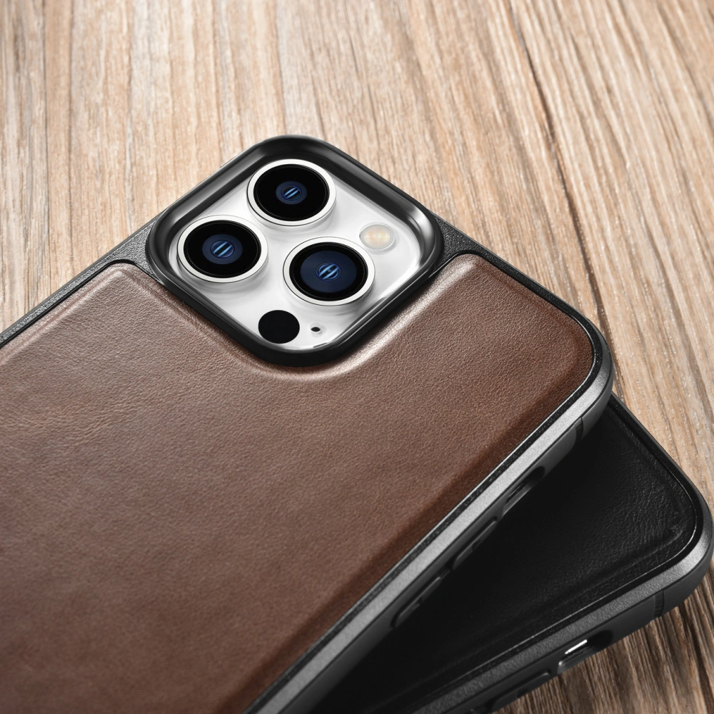 Wholesale iCarer Leather Oil Wax Apple iPhone 13 Pro Max brown - ICR302 - {ean13} - Hurt