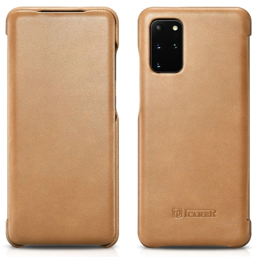 Etui iCarer Curved Edge Vintage Folio Samsung Galaxy S20+ Plus khaki