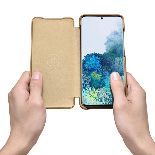 Etui iCarer Curved Edge Vintage Folio Samsung Galaxy S20+ Plus khaki