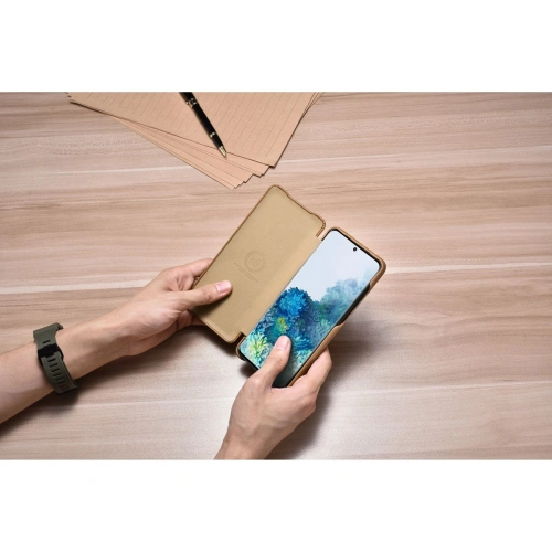 Etui iCarer Curved Edge Vintage Folio Samsung Galaxy S20+ Plus khaki