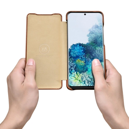 Etui iCarer Curved Edge Vintage Folio Samsung Galaxy S20+ Plus brązowy