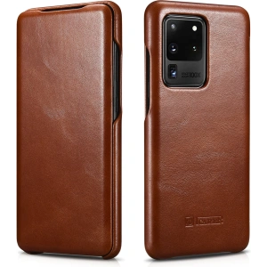 Wholesale iCarer Curved Edge Vintage Folio Samsung Galaxy S20 Ultra brown - ICR318 - {ean13} - Hurt