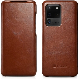 Wholesale iCarer Curved Edge Vintage Folio Samsung Galaxy S20 Ultra brown - ICR318 - {ean13} - Hurt