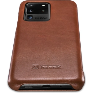 Wholesale iCarer Curved Edge Vintage Folio Samsung Galaxy S20 Ultra brown - ICR318 - {ean13} - Hurt