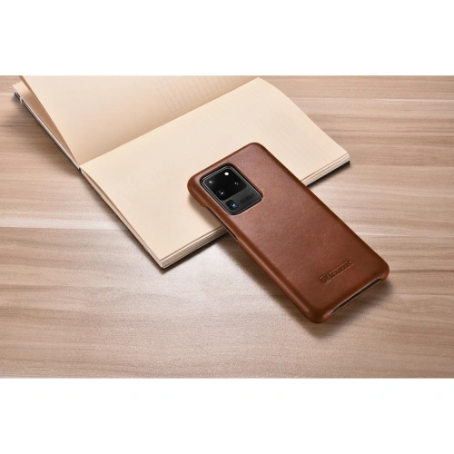 Etui iCarer Curved Edge Vintage Folio Samsung Galaxy S20 Ultra brązowy