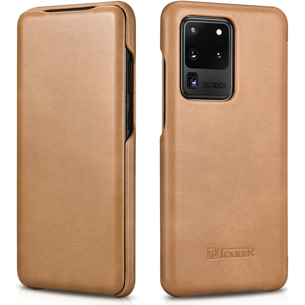 Hurtownia GSM - Case iCarer Curved Edge Vintage Folio Samsung Galaxy S20 Ultra khaki - ICR319 - {ean13} - Hurt