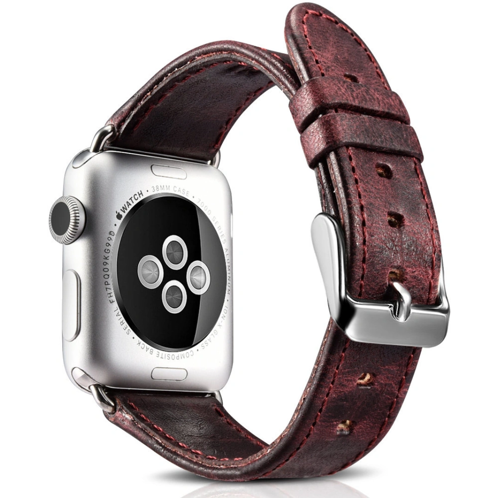 Hurtownia GSM - Pasek iCarer Leather Vintage Apple Watch 4/5/6/7/8/9/SE/10 40/41/42mm bordowy - ICR320 - {ean13} - Hurt