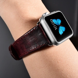 Hurtownia GSM - Pasek iCarer Leather Vintage Apple Watch 4/5/6/7/8/9/SE/10 40/41/42mm bordowy - ICR320 - {ean13} - Hurt