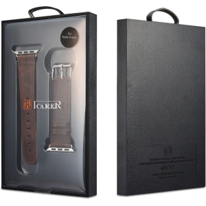 Hurtownia GSM - Pasek iCarer Leather Vintage Apple Watch 4/5/6/7/8/9/SE/10 40/41/42mm bordowy - ICR320 - {ean13} - Hurt