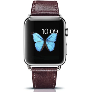 Hurtownia GSM - Pasek iCarer Leather Vintage Apple Watch 4/5/6/7/8/9/SE/10 40/41/42mm bordó - ICR320 - {ean13} - Hurt