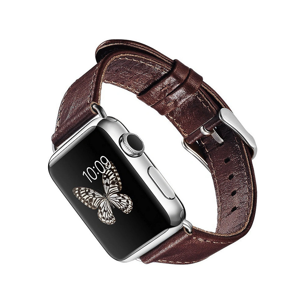 Hurtownia GSM - Pasek iCarer Leather Vintage Apple Watch 4/5/6/7/8/9/SE/10 40/41/42mm bordowy - ICR320 - {ean13} - Hurt