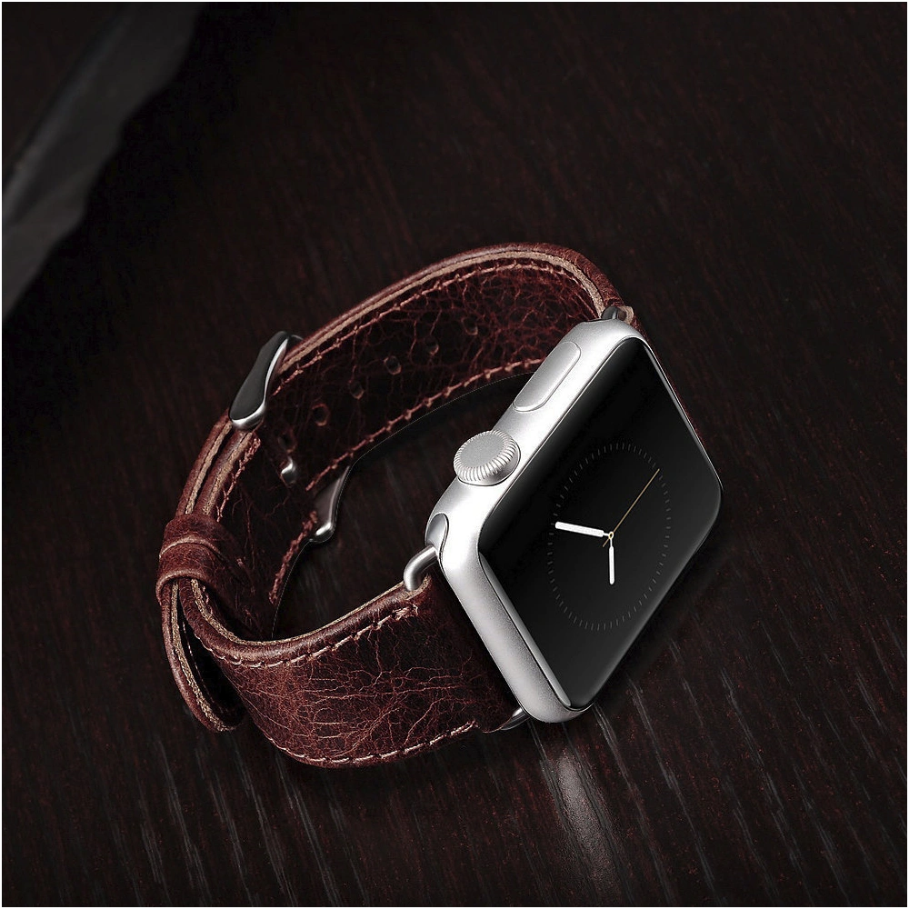 Hurtownia GSM - Pasek iCarer Leather Vintage Apple Watch 4/5/6/7/8/9/SE/10 40/41/42mm bordowy - ICR320 - {ean13} - Hurt