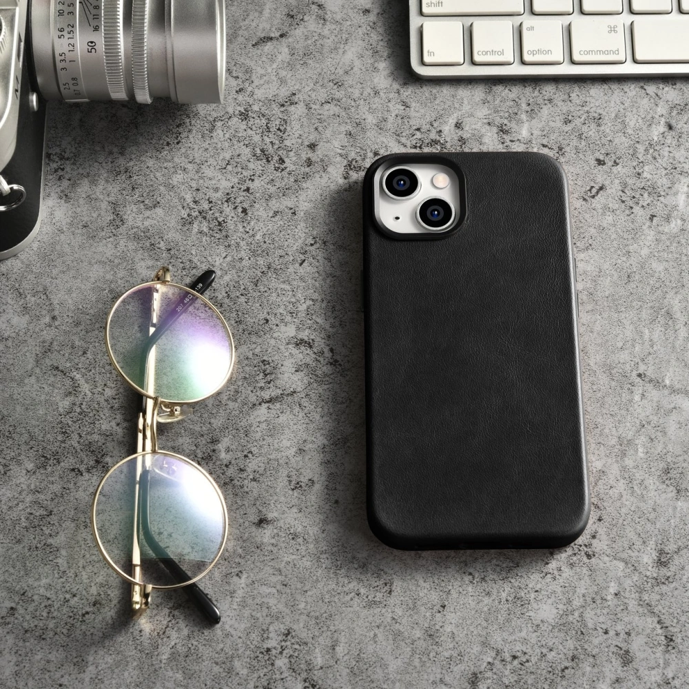 Hurtownia GSM - Etui iCarer Olajgyertya Prémium Bőr MagSafe Apple iPhone 14 fekete - ICR323 - {ean13} - Hurt