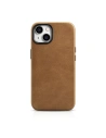 Etui iCarer Oil Wax Premium Leather MagSafe Apple iPhone 14 maro deschis