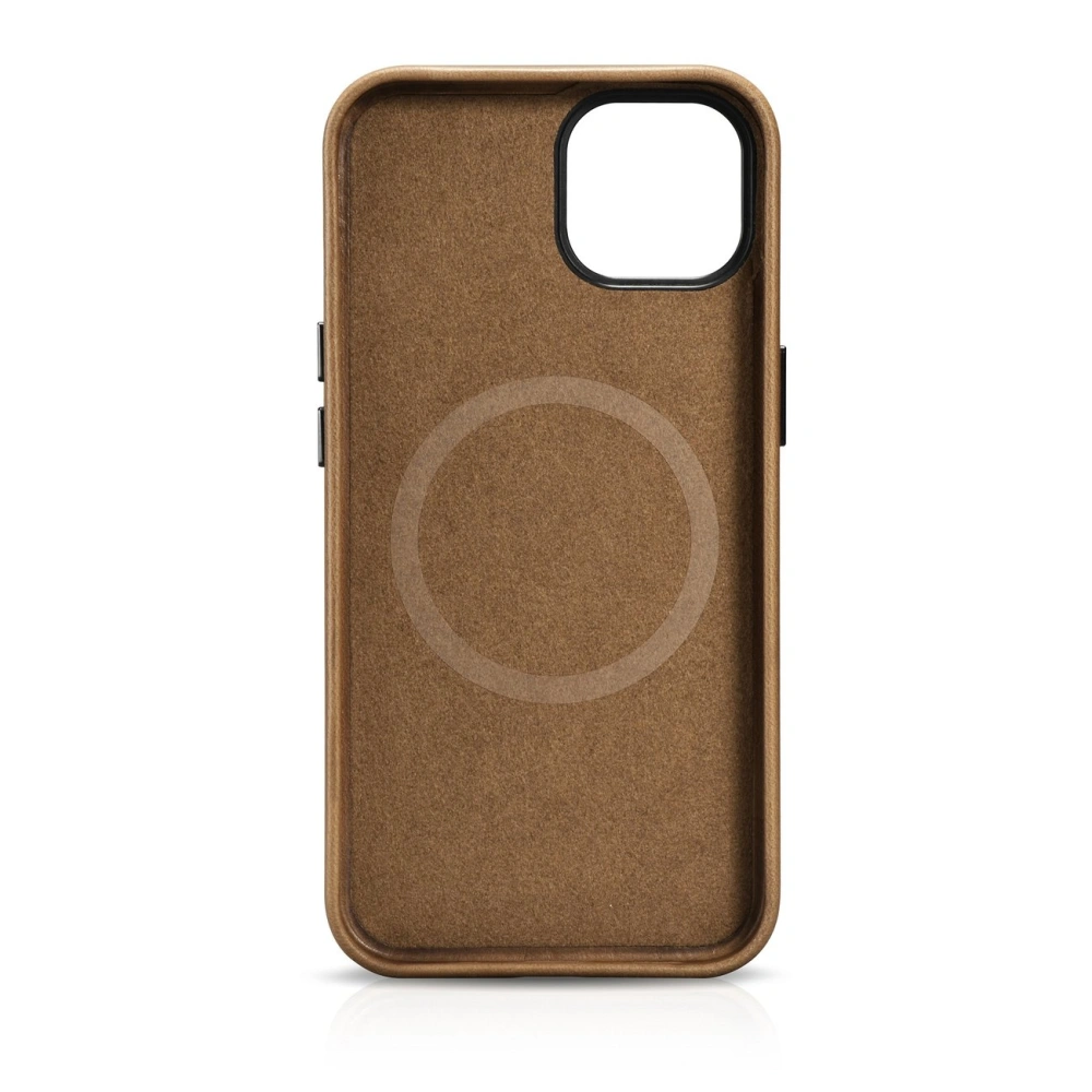 Wholesale iCarer Oil Wax Premium Leather MagSafe Apple iPhone 14 light brown - ICR324 - {ean13} - Hurt