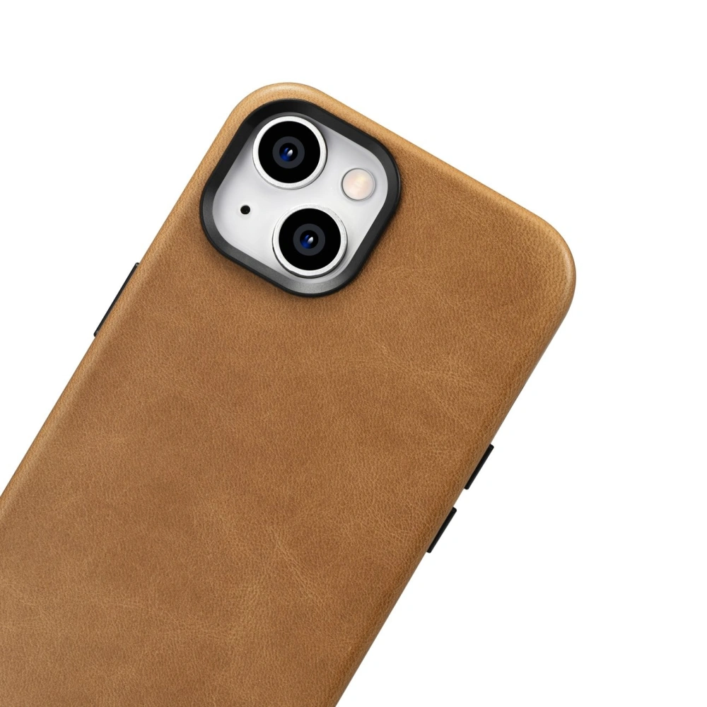 Hurtownia GSM - Etui iCarer Oil Wax Premium Leather MagSafe Apple iPhone 14 maro deschis - ICR324 - {ean13} - Hurt