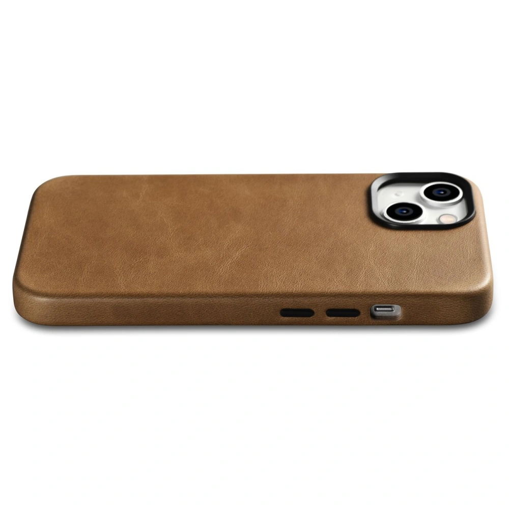 Wholesale iCarer Oil Wax Premium Leather MagSafe Apple iPhone 14 light brown - ICR324 - {ean13} - Hurt