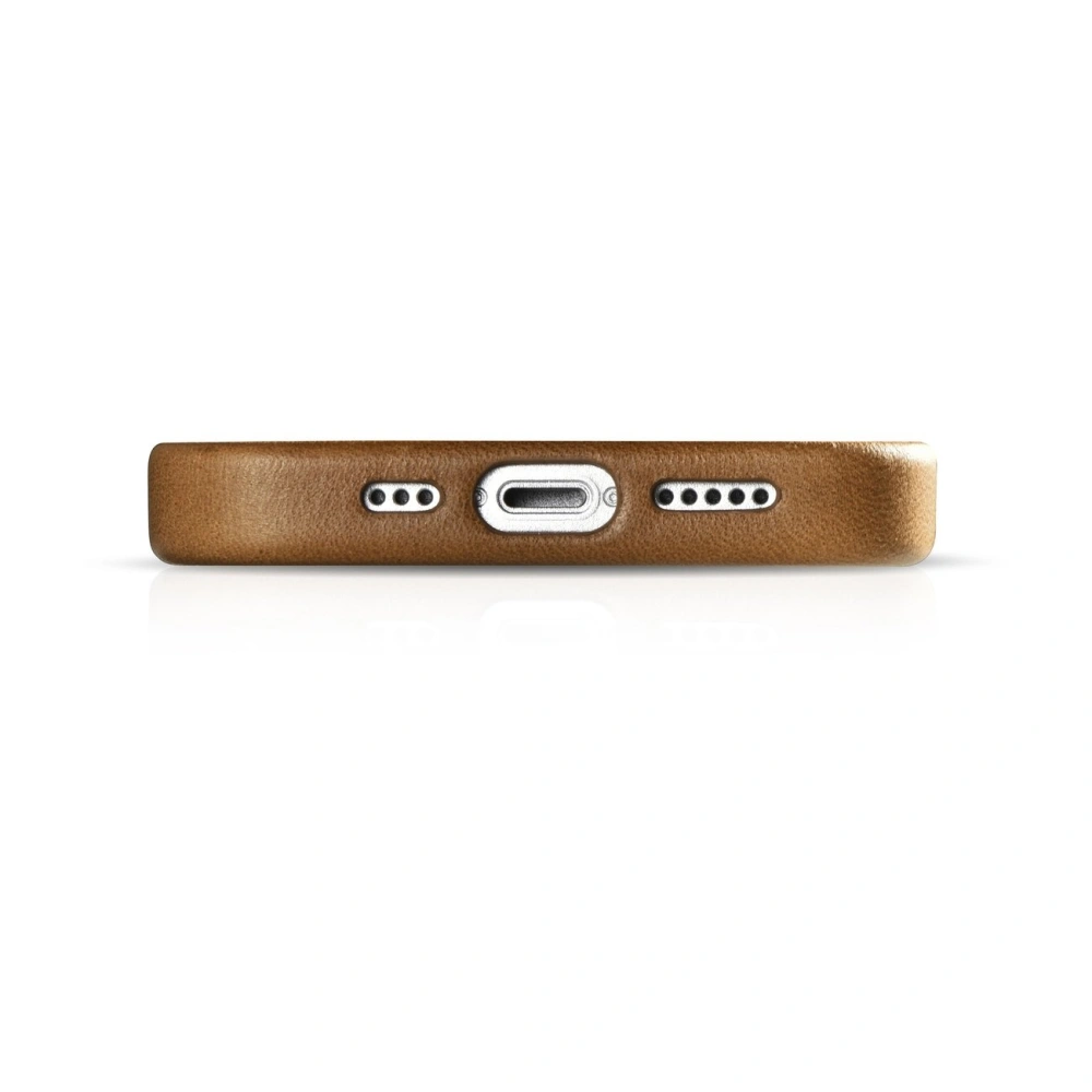 Hurtownia GSM - Etui iCarer Oil Wax Premium Leather MagSafe Apple iPhone 14 světle hnědý - ICR324 - {ean13} - Hurt